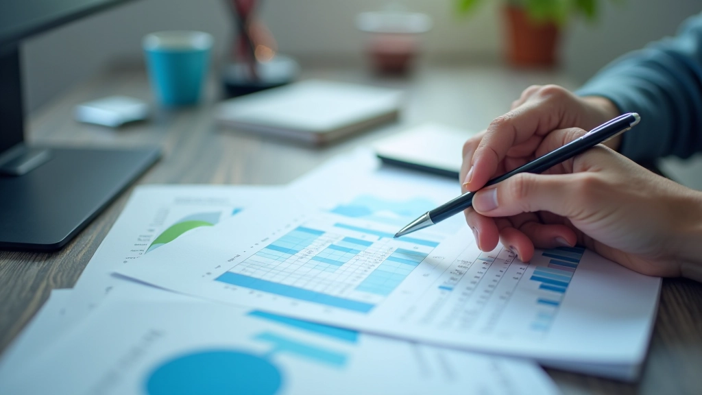 Scherm toont spreadsheet met financiële planning en grafieken