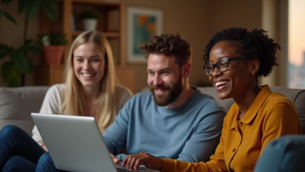 Groep vrienden die online communiceren en ideeën delen via een videocall