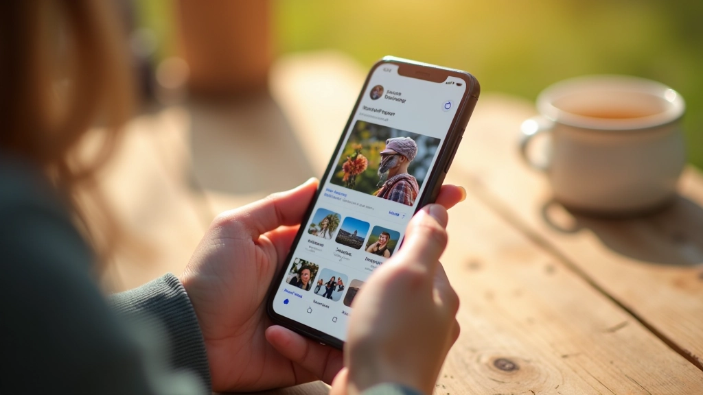 Smartphone toont social media profiel met campagneafbeelding en aantallen volgers