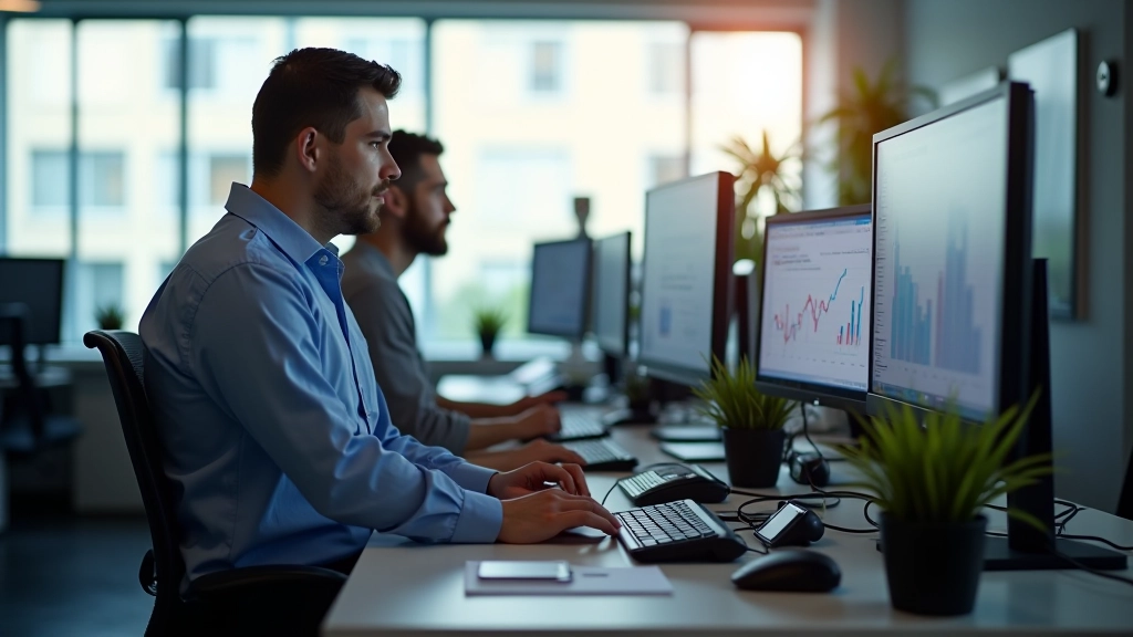 Teamleden werken samen aan laptops met grafieken en data-analyses voor campagneprestaties